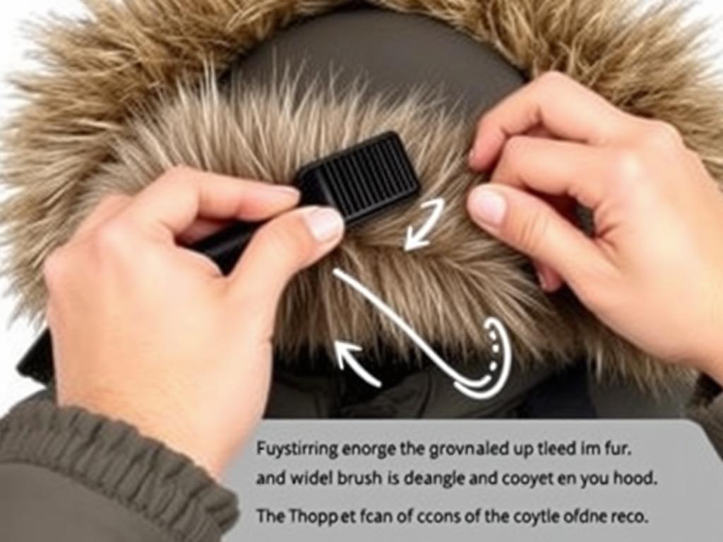 Proper brushing technique for Canada Goose fur trim maintenance